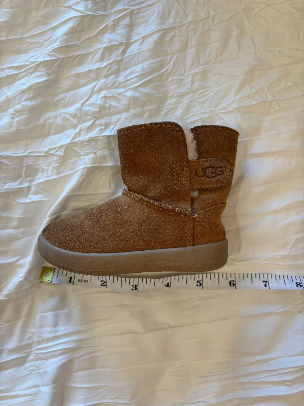 UGG Baby 2/3 Chestnut Suede Velcro Boot